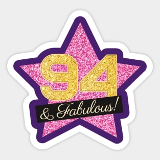 94th Birthday Gifts Women Fabulous - Pink Gold Sticker